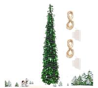 Albero di Natale artificiale - Albero di Natale con glitter con luci a LED che cambiano colore - in 152 cm per camera da letto, interni ed esterni, Halloween e decorazioni per
