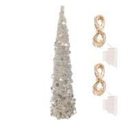 Albero di Natale artificiale - Albero di Natale con luci a LED che cambiano colore - 152 cm pianta artificiale per Halloween, interni ed esterni, decorazione da tavolo