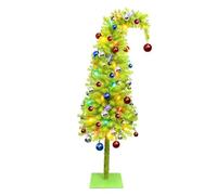 Albero di Natale artificiale alto 1,52 m - Albero flessibile e bizzarro con luci LED lunghe 4,8 m, base in metallo e 50 palline - Decorazione natalizia per interni ed esterni (con palline colorate)