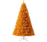 Albero di Natale Artificiale Arancione 150/180/210/240 Cm Albero di Natale Artificiale in PVC Decorazione della Scena Aziendale del Centro Commerciale (Color : Orange, S : 240cm(94.4inches))
