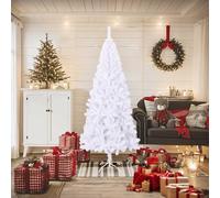 Albero di Natale Artificiale Bianco 180 cm con Supporto, 620 Rami in PVC | PVC resistente, base stabile inclusa, facile montaggio, riutilizzabile ogni anno, solo per interni