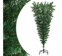 Albero di Natale Artificiale Capovolto 120 cm Verde con Supporto in Acciaio, Decorazione Natalizia Realistica in PVC con 230 Rami Regolabili per Casa e Ufficio