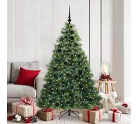 Albero di Natale artificiale con 300 LED Verde 180 cm PE e PVC