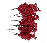 Albero di Natale artificiale con bacche rosse, 20 cm (10 pezzi) | Bacche rosse vibranti, dimensioni compatte 20 cm, centrotavola festivo, struttura in plastica, facile installazione