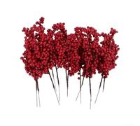 Albero di Natale artificiale con bacche rosse, 20 cm (50 pezzi) | Bacche rosse vibranti, dimensioni compatte 20 cm, centrotavola festivo, struttura in plastica, facile installazione