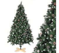 Albero di Natale artificiale con effetto neve e supporto in legno, 1400 rami, 35 coni, 210 cm Porta la magia dell'inverno in casa tua con questo lussureggiante albero di Natale artificiale. Il suo asp