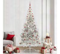 Albero di Natale artificiale con luci integrate Argento 240 cm