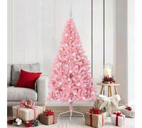 Albero di Natale artificiale con luci integrate Rosa 180 cm PVC