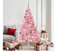 Albero di Natale artificiale con luci integrate Rosa 180 cm PVC