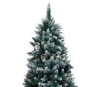Albero di Natale Artificiale con Pigne e Neve Bianca 180 cm