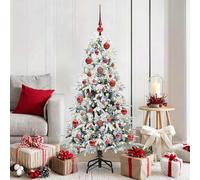 vidaXL Albero di Natale Artificiale con Rami Pieghevoli Bianco 150 cm, Albero di Natale a Cono Moderno, Decorazione USB Festiva, Luce Calda per Interni ed Esterni, Pezzo Natalizio Minimalista