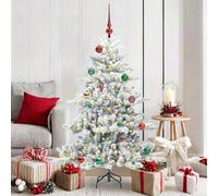 Albero di Natale Artificiale con Rami Pieghevoli Bianco 150 cm