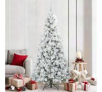 Albero di Natale Artificiale con Rami Pieghevoli Bianco 210 cm