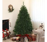Albero di Natale Artificiale da 195 cm con 1838 Rami con Base in Acciaio per Interni, Verde