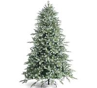 Albero Di Natale Artificiale Da 8 Piedi, Abete Natalizio Non Illuminato Con Cerniere Che Sembra Vero, 1658 Punte Rami Misti In PE E PVC