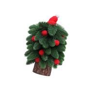 Albero di Natale artificiale da tavolo foglie realistiche e ornamento da tavolo portatile per casa ufficio decorazione festa albero di Natale in miniatura con ornamento