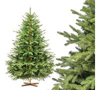 Albero di Natale artificiale FairyTrees 180cm | Abete alpino Premium con supporto in legno | Facile da Montare | Prodotto in EU