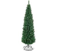 Albero di Natale artificiale fine e stretto, Albero di Natale artificiale sottile Tinsel di abete a foglie fini 150 cm 180 cm 210 cm Alberi con supporto in metallo, Albero economico, Albero alto,