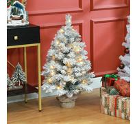 Albero di Natale artificiale HOMCOM, 92 cm con 133 luci a stringa LED in pizzo