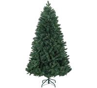 Albero di Natale artificiale HOMCOM cm con supporto pieghevole in acciaio, rami effetto spinato, decorazione natalizia realistica, effetto verde