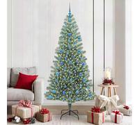 Albero di Natale Artificiale Imbiancato con Luci LED 210 cm