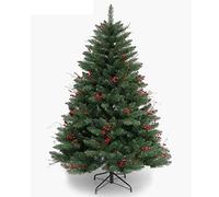 Albero di Natale artificiale in PVC da 7 piedi, con pigne e bacche ornamenti in metallo stand pieno sentire-vero albero di Natale per la decorazione delle vacanze il nuovo