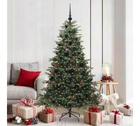 Albero di Natale Artificiale in PVC Metallo e Plastica con Luci LED USB, Punte Realistiche, Effetto Naturale, Albero Natale, Christmas Tree, per Interni ed Esterni Coperti, Verde, 180 cm,3395551