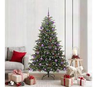 Albero di Natale Artificiale in PVC Metallo e Plastica, Design Moderno con Punte Realistiche, Illuminazione LED USB 5 V, Albero Natale, Christmas Tree, Verde, 180 cm,3395556