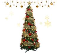 Albero di Natale Artificiale Luminoso a LED 1.5M - Albero di Natale Artificiale con Supporto in Metallo - Decorazione per la Casa - Decorazioni di Stagione Natale - buusace