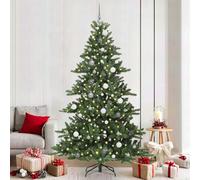 Albero di Natale artificiale pieghevole 210 cm PVC 300 luci LED bianco caldo realistiche per interni, decorazione festiva