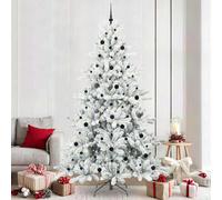 Albero di Natale artificiale pieghevole 240 cm PVC 300 LED bianco caldo Struttura articolata per interni