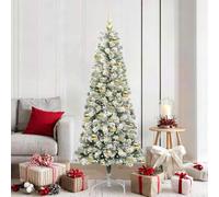 Albero di Natale artificiale pieghevole, altezza 180 cm, con striscia LED, funzionamento USB, per interni ed esterni protetti