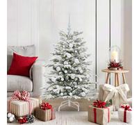 Albero di Natale artificiale pieghevole bianco, 120 cm PE e PVC, con striscia luminosa a LED, alimentata tramite USB, per interni ed esterni protetti