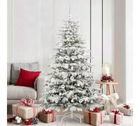 Albero di Natale artificiale pieghevole bianco 180 cm PE e PVC con striscia luminosa a LED per interni ed esterni, decorazione festiva
