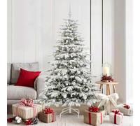 Albero di Natale artificiale pieghevole bianco 180 cm PE e PVC con striscia luminosa LED alimentato USB per interni ed esterni, decorazione festiva