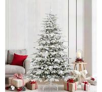 Albero di Natale artificiale pieghevole bianco, 210 cm PE e PVC, con striscia luminosa a LED, alimentata tramite USB, per interni ed esterni, decorazione festiva
