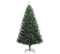 Albero di Natale artificiale pieghevole con bacche rosse, 150 cm | Rami PE realistici, supporto in metallo stabile, installazione rapida, riutilizzabile ogni anno, decorazione festiva naturale