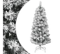 Albero di Natale artificiale pieghevole innevato 120 cm, aghi in PVC, albero artificiale verde con neve, robusto supporto in ferro per un facile montaggio, riutilizzabile, ideale per la casa