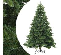 Albero di Natale artificiale pieghevole verde 210 cm PVC PE e acciaio | Rami incernierati, montaggio facile, piede in metallo stabile, manutenzione semplice, stoccaggio compatto dopo le feste