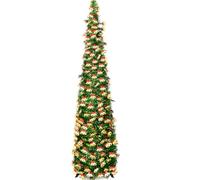 Albero di Natale Artificiale Pieghevole, Ynzeyx 150cm/5ft Albero di Natale Pop Up Tinsel paillettes Per casa, appartamento, veranda, decorazioni natalizie e feste