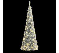 Albero di Natale Artificiale Pop-up Neve Fioccata 50 LED 120 cm