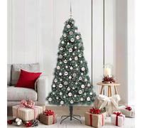 Albero di Natale artificiale pre-illuminato 180 cm con set di sfere, striscia LED USB PET, per interni ed esterni, decorazione festiva