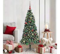 Albero di Natale artificiale preilluminato con set di palline