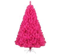 Albero di Natale Artificiale Rosa da 7 Piedi con Punte di Rami addensati, Grande Albero di Natale per Interni ed Esterni con Supporto in Metallo, Decorazione Colorata per Festival di Pino d