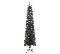 Albero di Natale artificiale sottile con supporto, verde, 240 cm, PVC | Supporto in acciaio, neve bianca, ramoscelli in PVC, istruzioni per il montaggio, uso a lungo termine