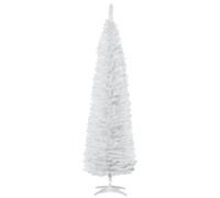 Albero di Natale artificiale stretto 210 cm con 499 rami Decorazione natalizia per interni Facile da montare Bianco