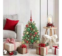 Albero di Natale artificiale verde, 75 cm, con 150 LED a luce bianca calda, in PE e PVC, per interni ed esterni, forma conica sottile, alimentazione USB