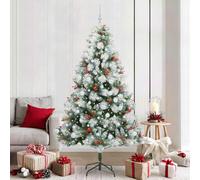 Albero di Natale artificiale Verde e bianco 210 cm