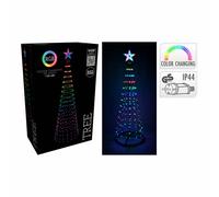Albero di Natale BASIC & CO Nero RGB 1,5 m Metallo Plastica Natale Stella Alb