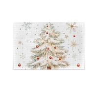 Albero di Natale Beige Pino Fiocco di Neve Pezzatura Puzzle Piecing Puzzle per Adulti Brain Teasing Divertente e Perfetto Wall Art Divertente Giochi di Cervello I Migliori Regali per la tua Famiglia